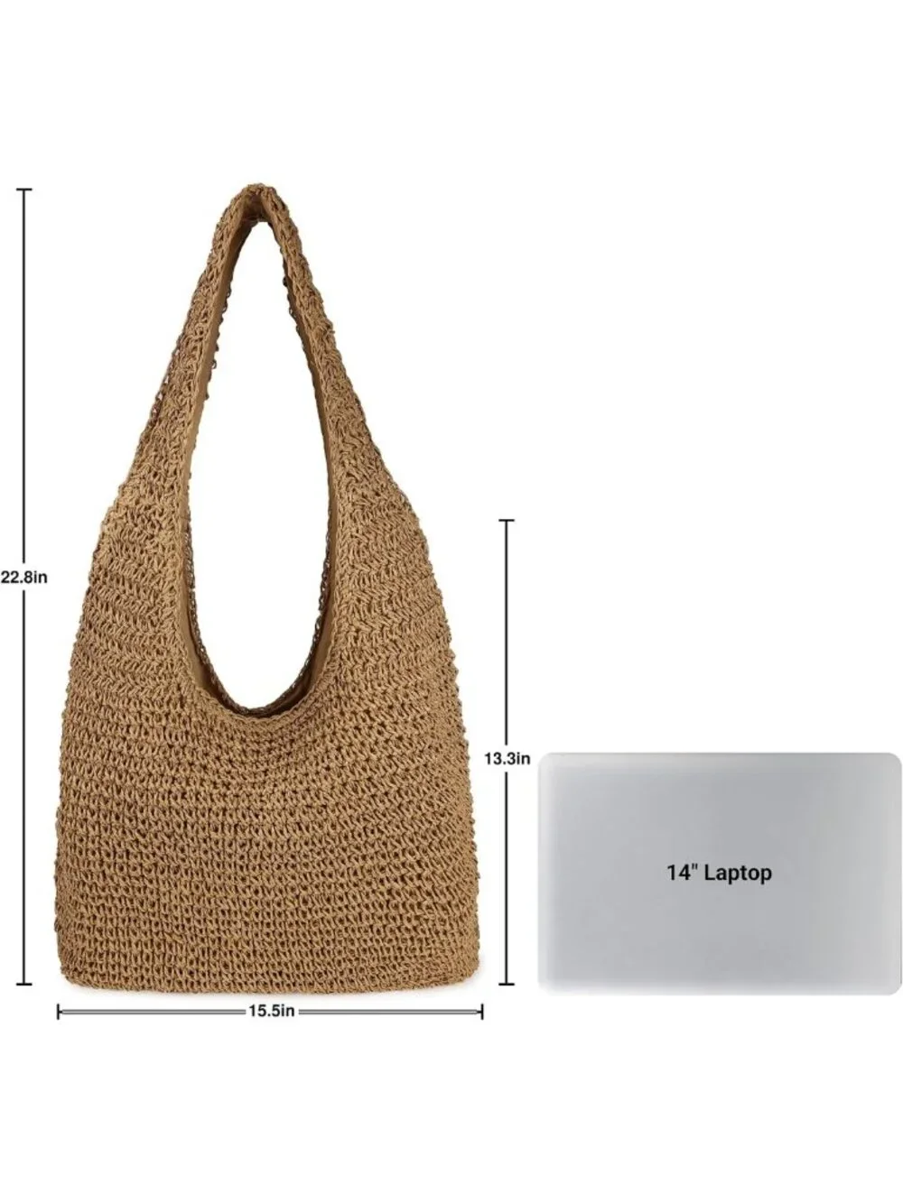 Handmade Large Woven Straw Beach Bag | Summer Hobo Tote & Shoulder Purse